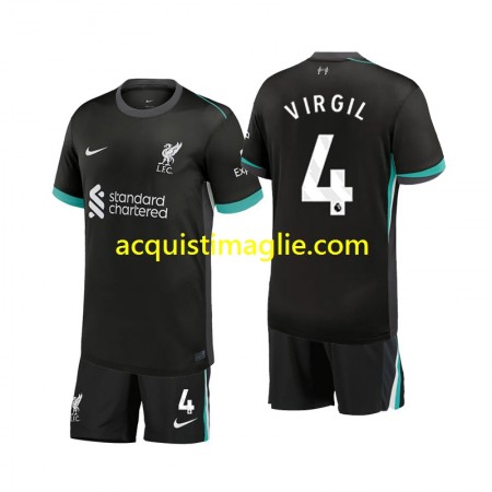 Divisa di Calcio Liverpool Virgil 4 Bambino Trasferta 2024/2025